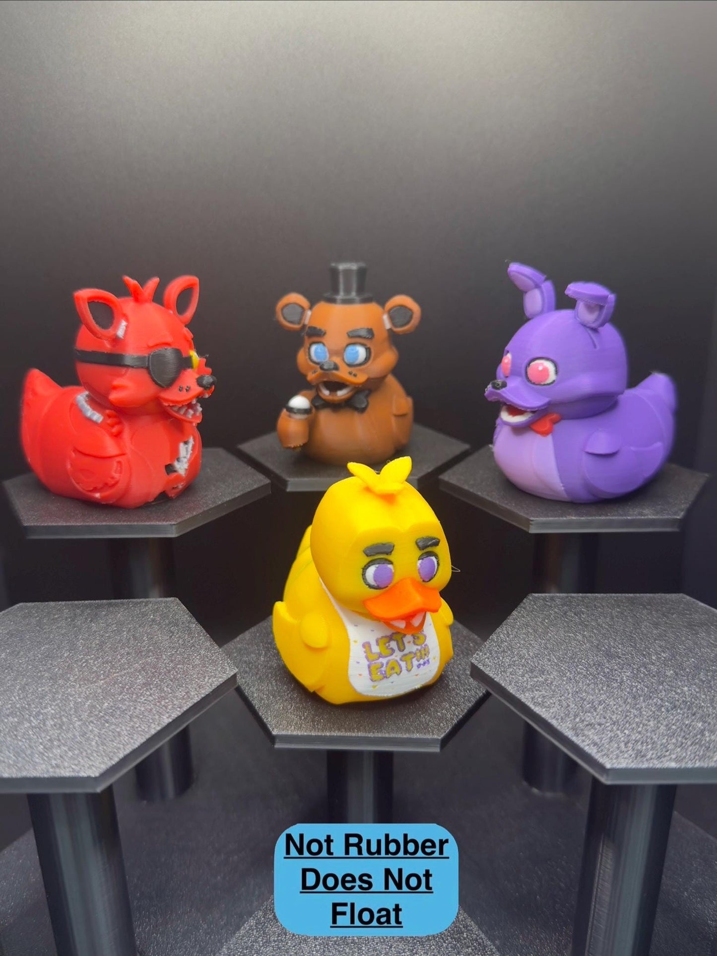 Five Nights at Freddy’s Duck Figurines | FNAF Jeep Dashboard Duck Collectibles |Freddy Fazbear Chica Bonnie Foxy | Gamer Gift, Halloween