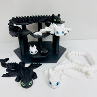 Articulated Night and Light Fury dragon fidget toys