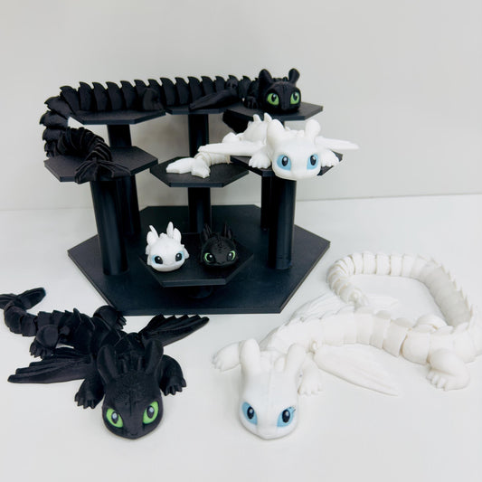 Articulated Night & Light Fury Dragons | Flexible 3D Printed Fidget & Decor