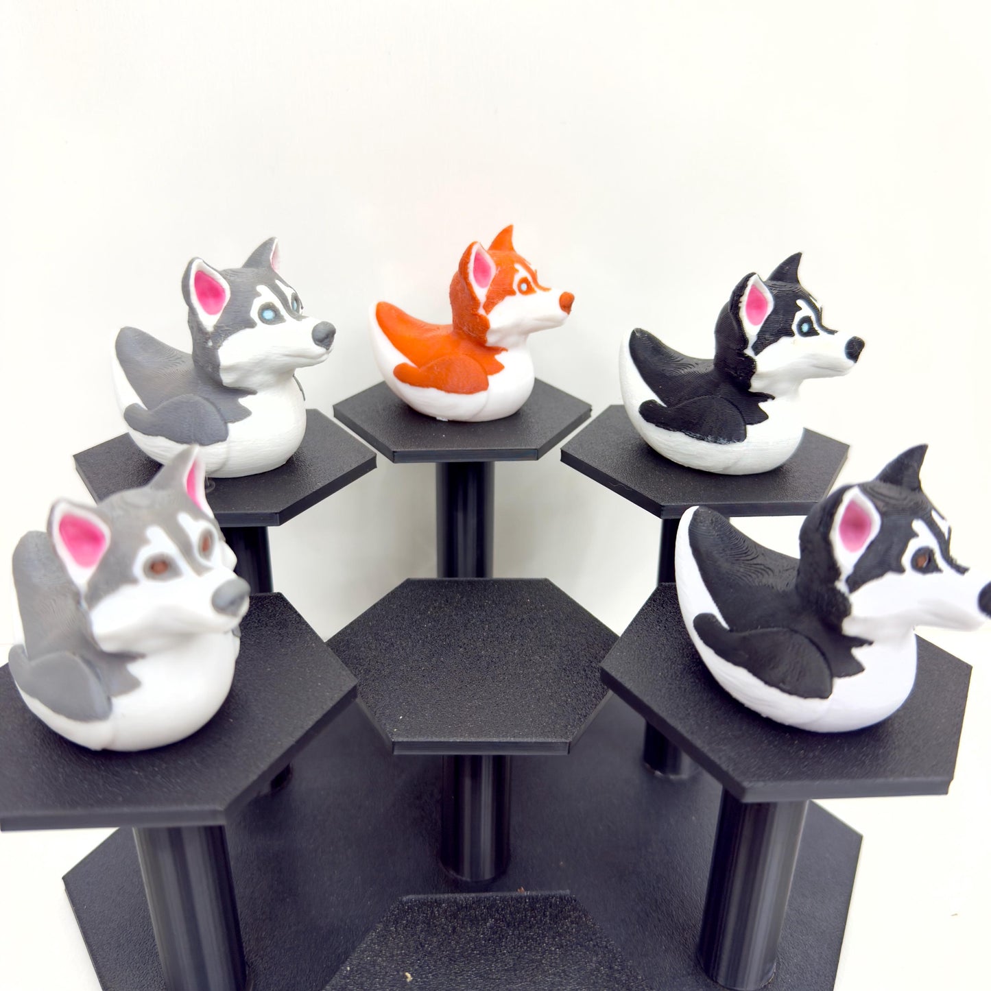 Husky Dog Duck | Gray, Black, or Red With Blue or Brown Eyes | 3D Printed Jeep Dashboard Decor | Cruise Cabin Gift For Dog Lovers