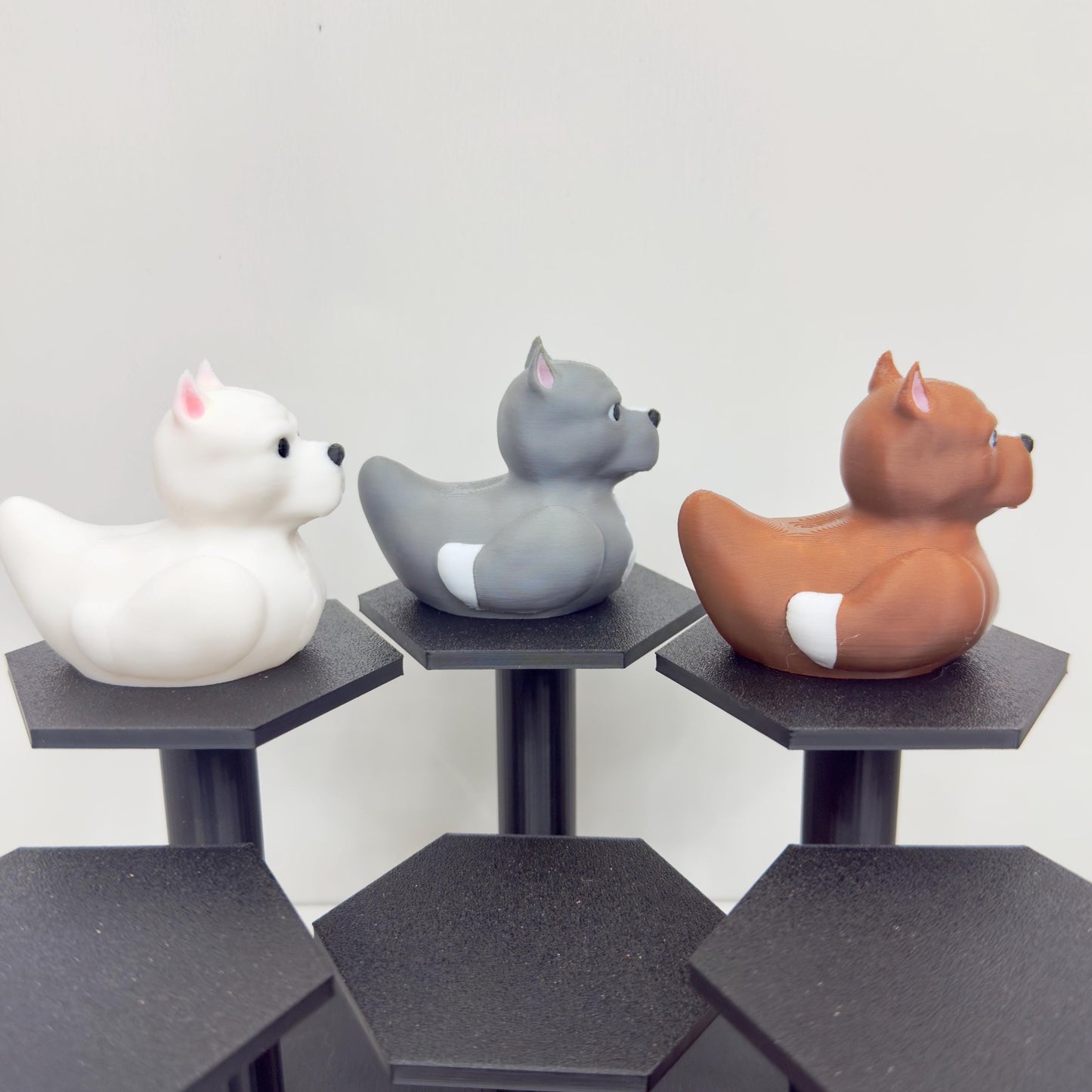 Pitbull Dog Duck | 3D Printed Pitbull Figure in White, Gray, or Brown | Jeep Dashboard Duck | Desk, Home, Cruise Decor | Unique Pet Gift