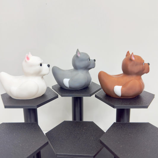 Pitbull Dog Duck | 3D Printed Pitbull Figure in White, Gray, or Brown | Jeep Dashboard Duck | Desk, Home, Cruise Decor | Unique Pet Gift
