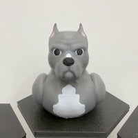 Pitbull Dog Duck | 3D Printed Pitbull Figure in White, Gray, or Brown | Jeep Dashboard Duck | Desk, Home, Cruise Decor | Unique Pet Gift