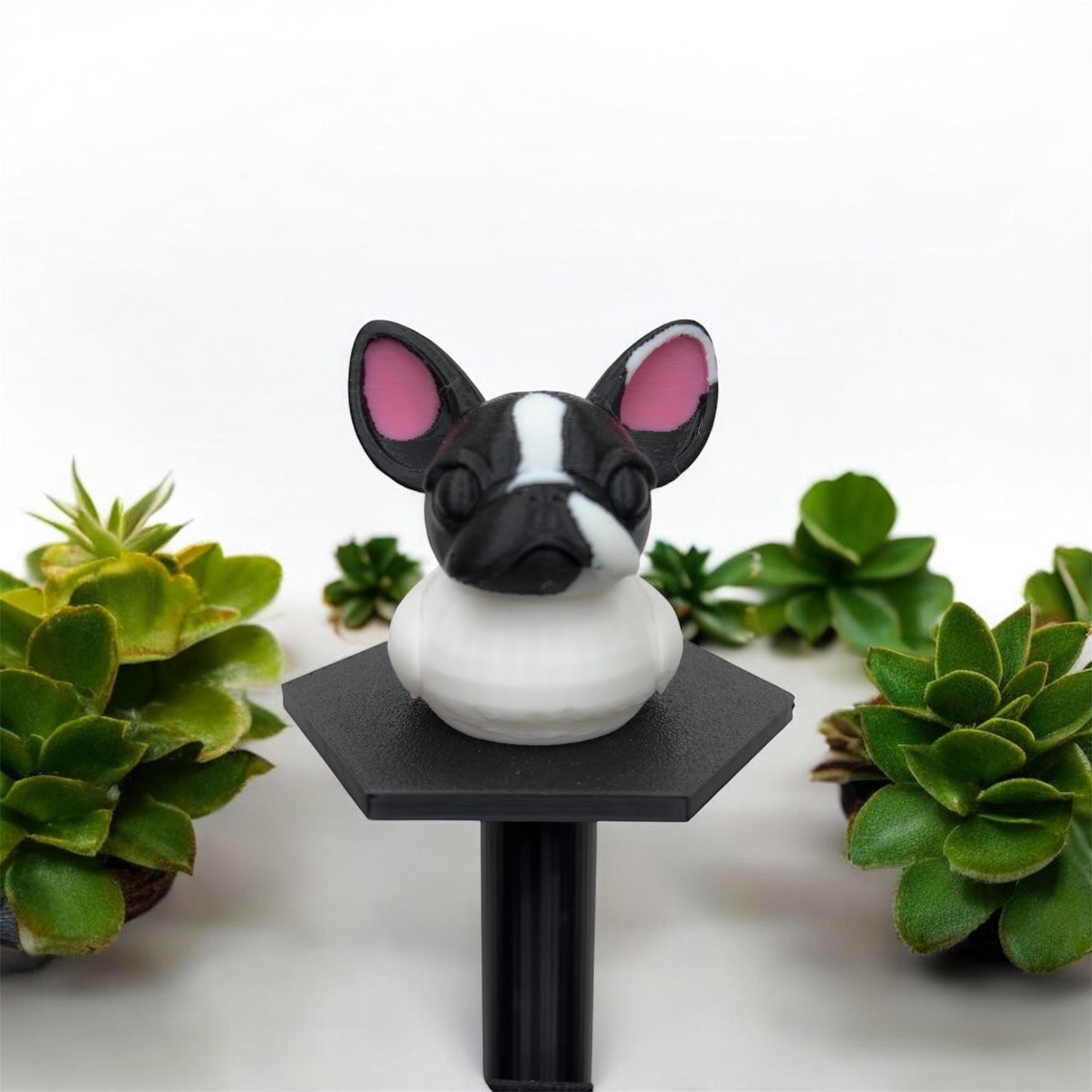 French Bulldog Duck Figurine | 3D Printed Frenchie Decor for Desk, Jeep Dash & Cruise Cabin | Dog Lover Gift Collectible