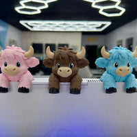 Pink Highland cow monitor buddy screen sitter