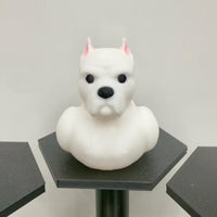 Pitbull Dog Duck | 3D Printed Pitbull Figure in White, Gray, or Brown | Jeep Dashboard Duck | Desk, Home, Cruise Decor | Unique Pet Gift