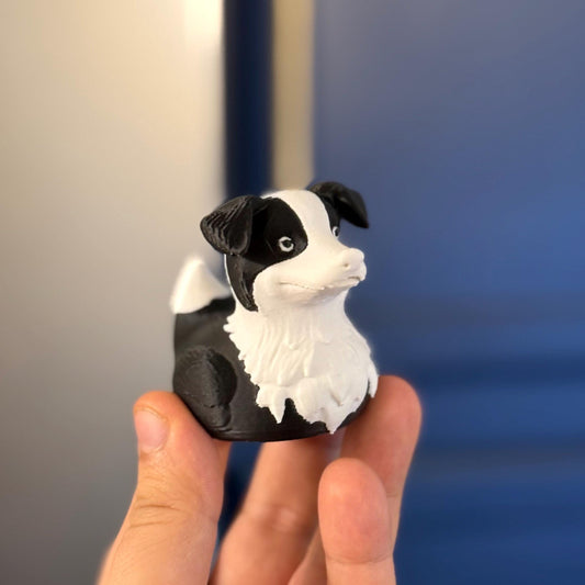 Border Collie Dog Duck – 3D Printed Jeep Duck Figurine for Dog Lovers & Dashboard Display