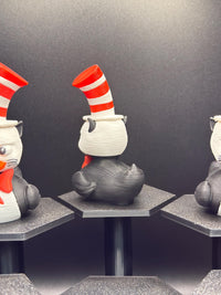 Cat in the Hat Duck Figurine | 3D Printed Jeep Dashboard Duck | Dr. Seuss Inspired Collectible | Funny Gift, Reading Lover Decor