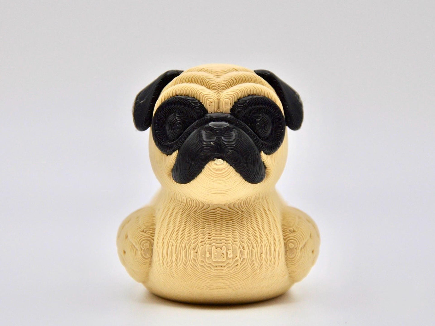 Pug Dog Duck Figurine | Black or Tan | Jeep Dashboard Duck | Cruise & Desk Decor | 3D Printed Dog Lover Gift