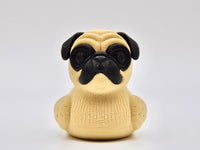 Pug Dog Duck Figurine | Black or Tan | Jeep Dashboard Duck | Cruise & Desk Decor | 3D Printed Dog Lover Gift