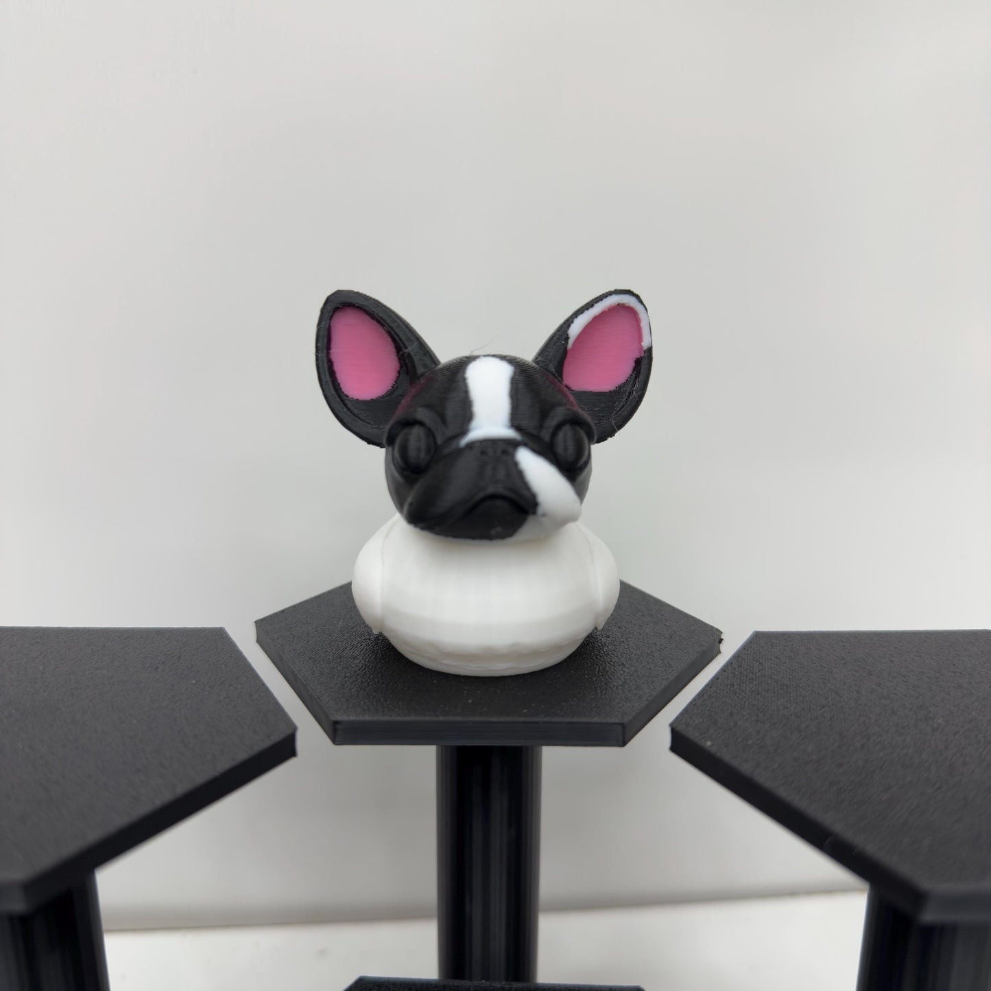 French Bulldog Duck Figurine | 3D Printed Frenchie Decor for Desk, Jeep Dash & Cruise Cabin | Dog Lover Gift Collectible