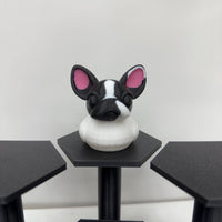 French Bulldog Duck Figurine | 3D Printed Frenchie Decor for Desk, Jeep Dash & Cruise Cabin | Dog Lover Gift Collectible