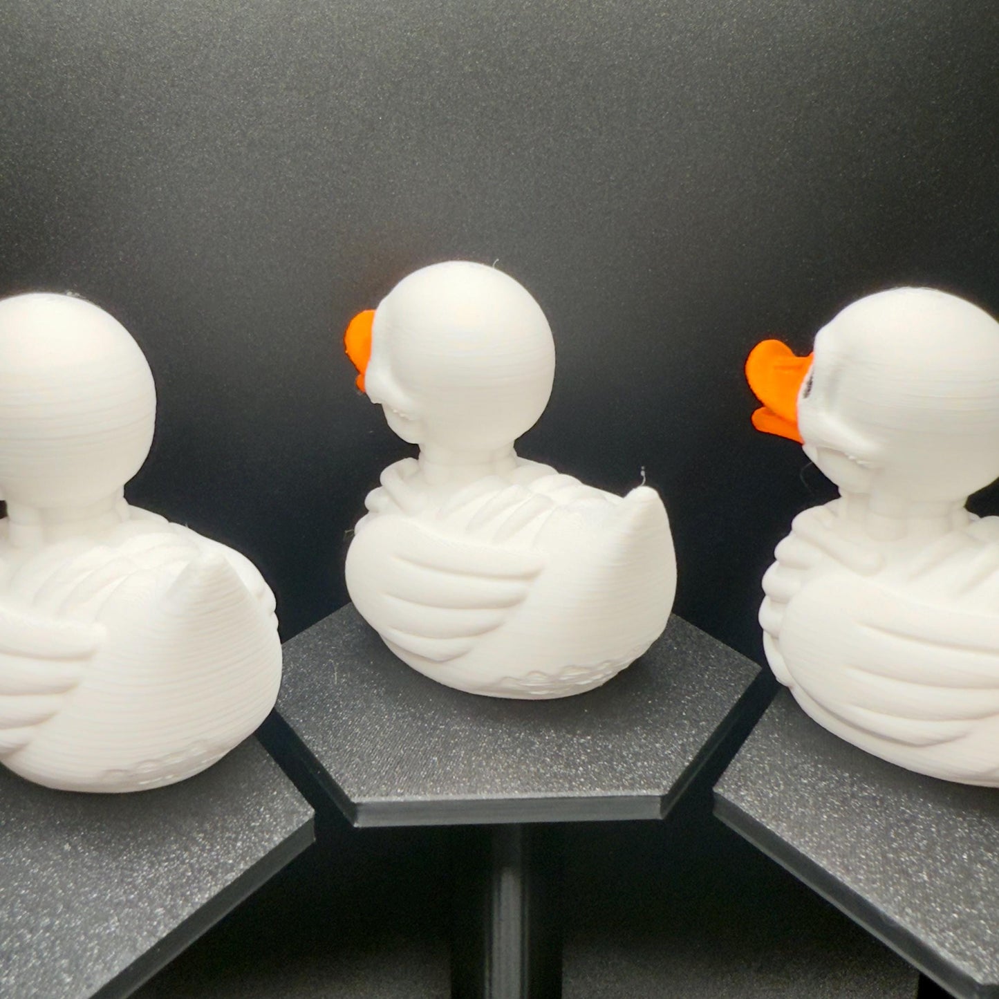 Skeleton Duck Figurine: 3D Printed Halloween Jeep Dashboard Duck Decor