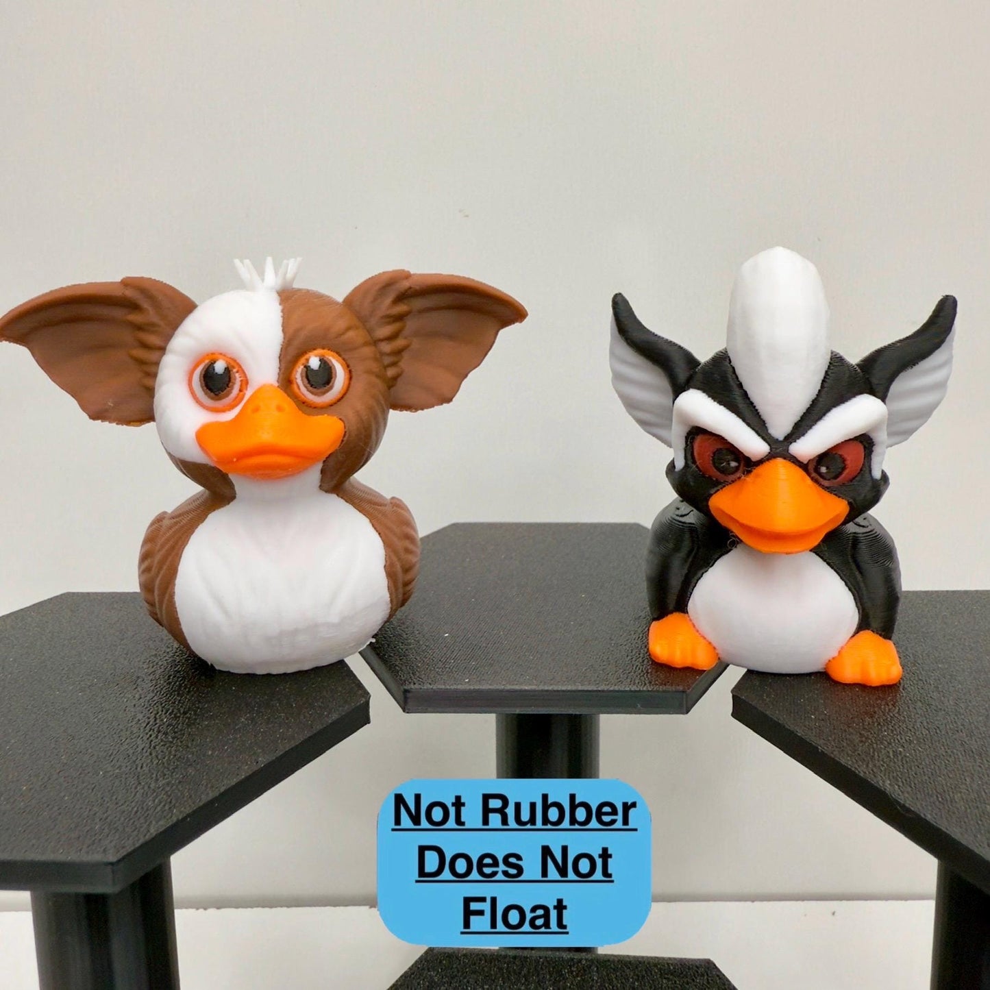 Gizmo and Stripe Gremlin Ducks, Movie Fan Art Ducks, 3D Printed Jeep Dashboard Decor, Gremlins Cruise Gift, Collectible Memorabilia