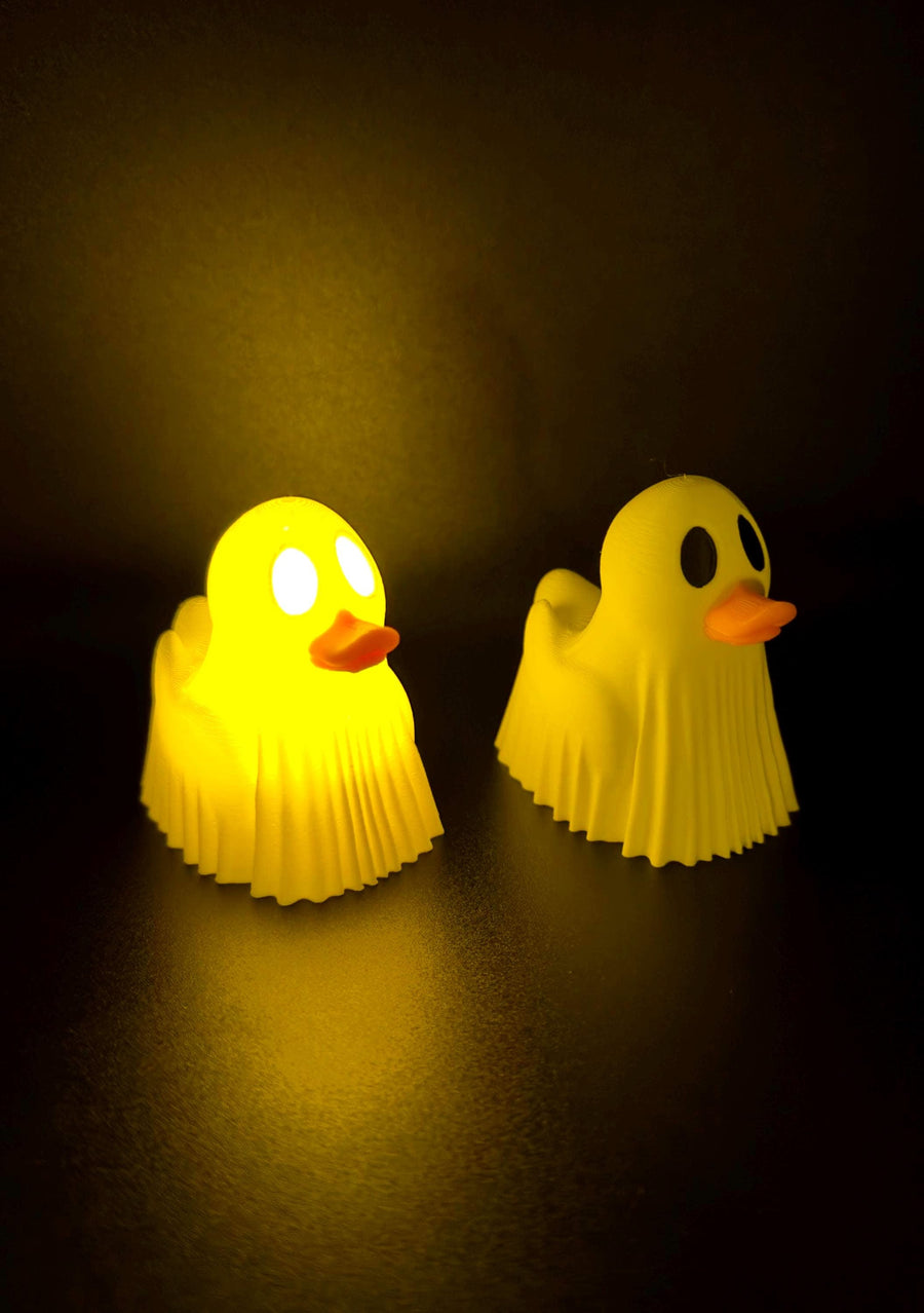 Hollow ghost duck figurine with tealight