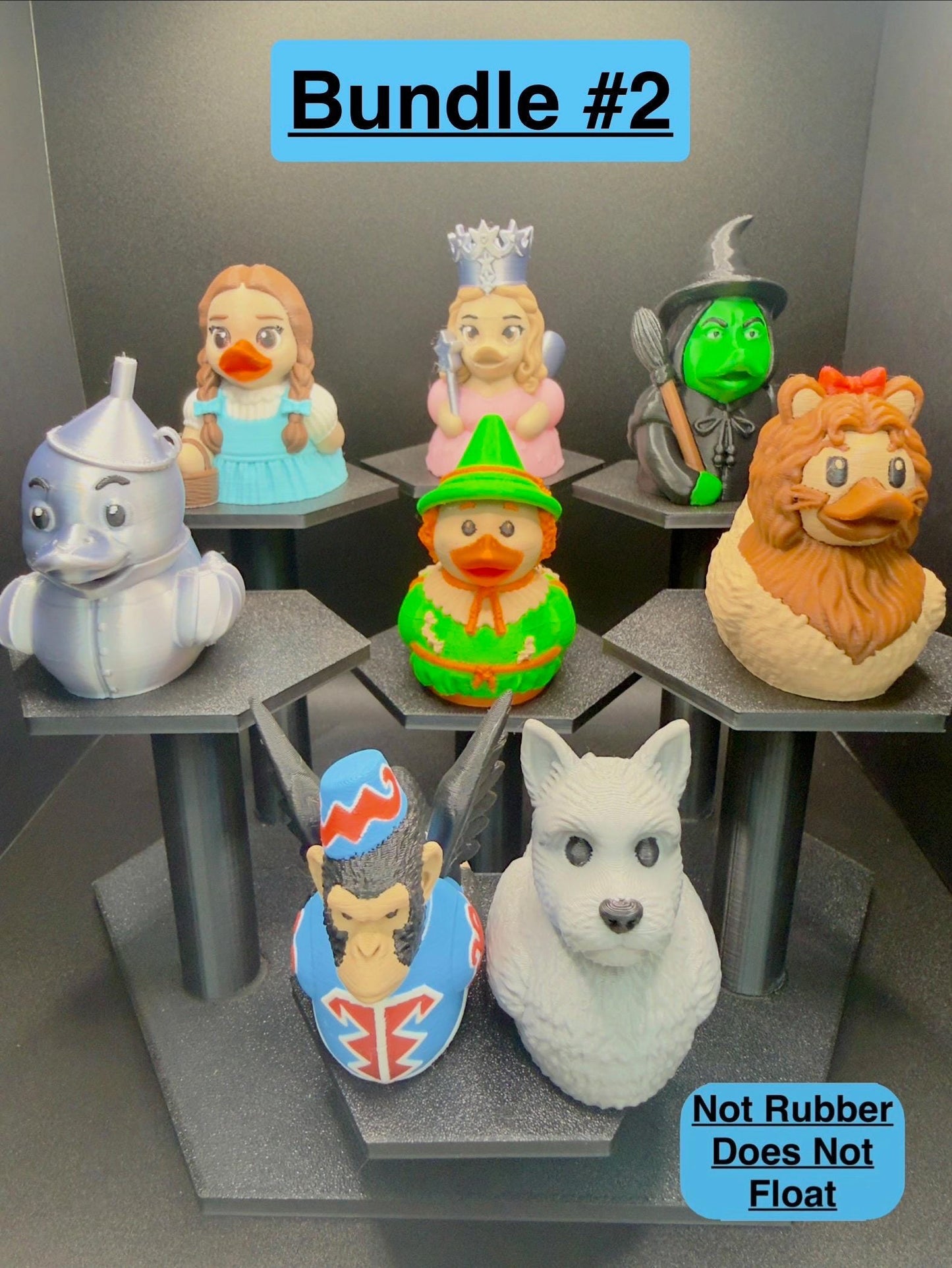 Wizard of Oz Ducks | Dorothy, Tin Man, Scarecrow, Lion, Wicked Witch, Glinda, Toto, Flying Monkey | Jeep Dashboard Duck