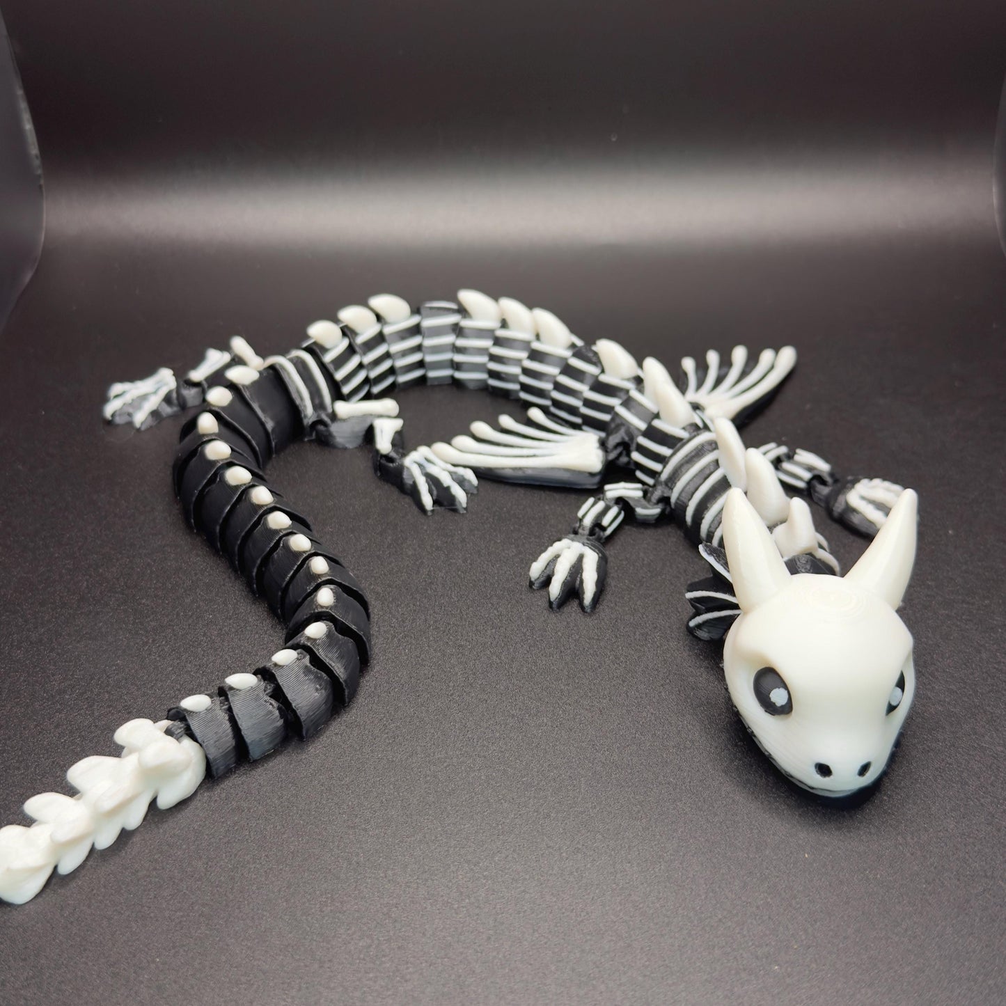 Jack Skellington Inspired Articulated Dragon Figurine | Halloween Dragon Collectible | Flexible Fidget Toy Desk Display | SEREV3d Design