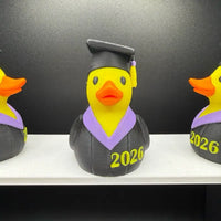 Class of 2026 graduation duck with cap and gown