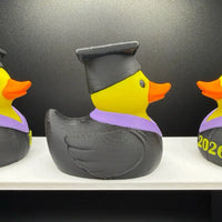 3D printed grad duck with mortarboard and tassel