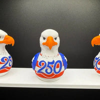 Patriotic bald eagle duck figurine side view